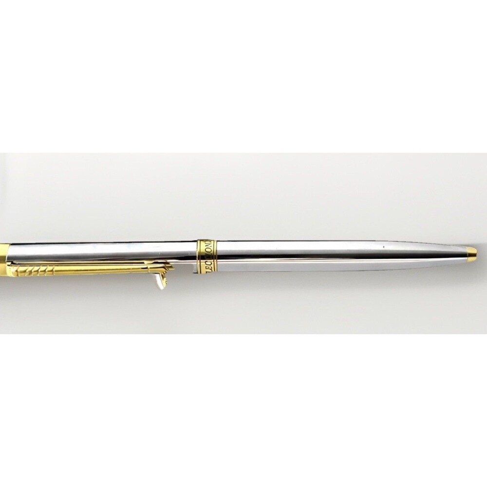 Reflections Golf Club Ballpoint Pen Gold Tone Club Clip Blue Ink Chrome